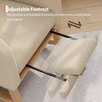 Sillón mecedora deslizante tapizado con bolsillo lateral, estructura de madera, 1 asiento, varios colores