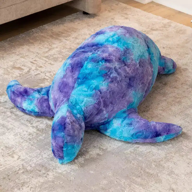 Asiento puff infantil de tortuga de piel sintética – Grande, con capacidad para 2 (varios colores)