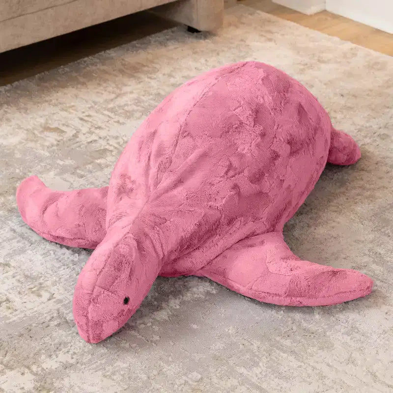 Asiento puff infantil de tortuga de piel sintética – Grande, con capacidad para 2 (varios colores)