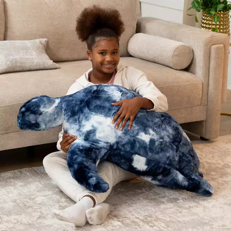 Asiento puff infantil de tortuga de piel sintética – Grande, con capacidad para 2 (varios colores)