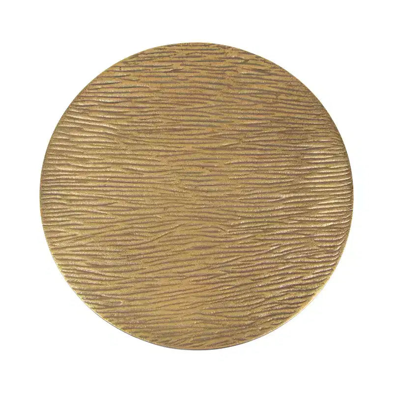 Mesa auxiliar redonda de metal, color negro y dorado, para 1 persona