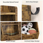 Librería de madera de 7 cubículos para niños, marrón/gris/blanco con cajones, juego de 2