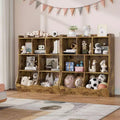 Toy Storage Organizer, 2 Set 7-Cubby Large Kids Wood Bookcase with 3 Drawers, 3-Tier Toy Cabinet