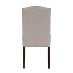 Silla de comedor moderna clásica sin brazos gris / topo, respaldo alto, juego de 2