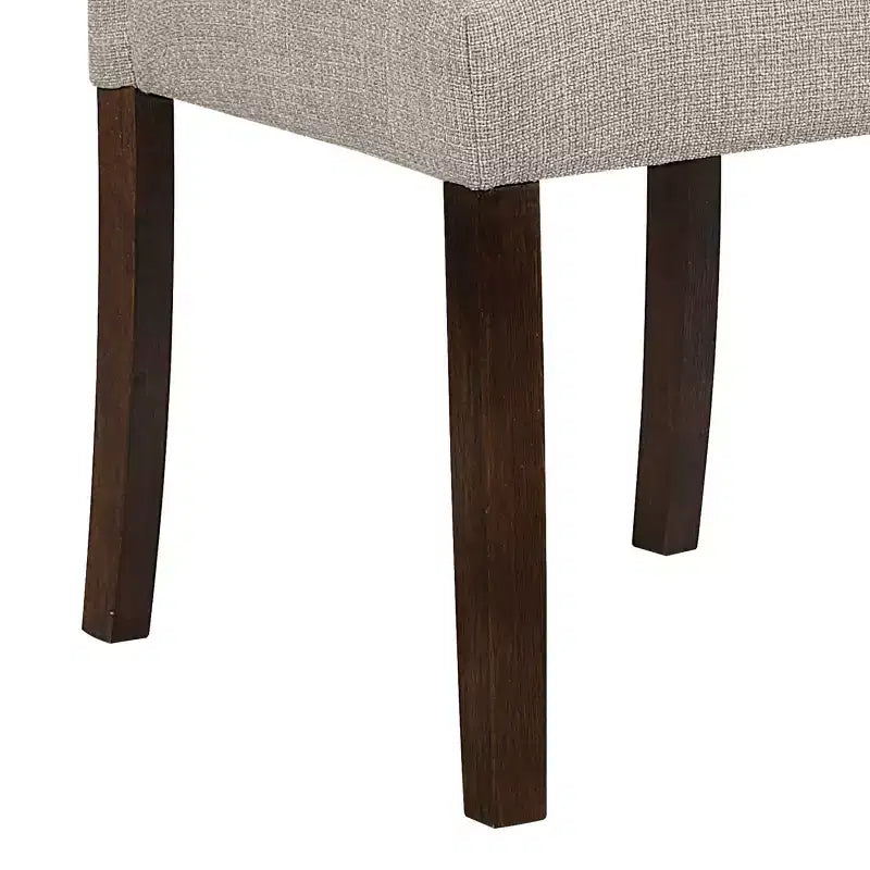 Silla de comedor moderna clásica sin brazos gris / topo, respaldo alto, juego de 2