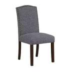 Silla de comedor moderna clásica sin brazos gris / topo, respaldo alto, juego de 2