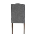 Silla de comedor moderna clásica sin brazos gris / topo, respaldo alto, juego de 2