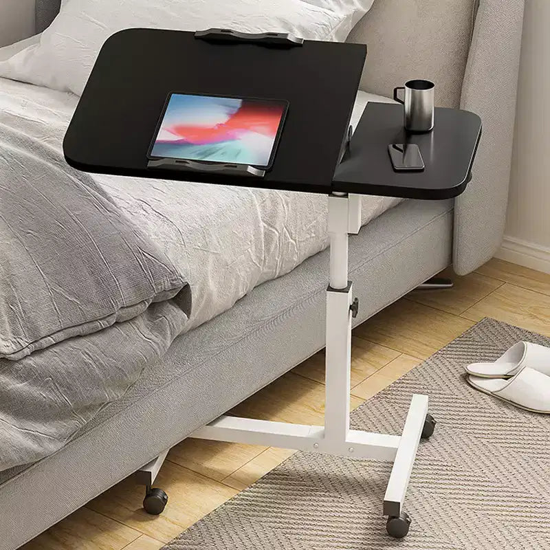 Escritorio rodante ajustable sobre la cama, blanco/negro - Usuario único