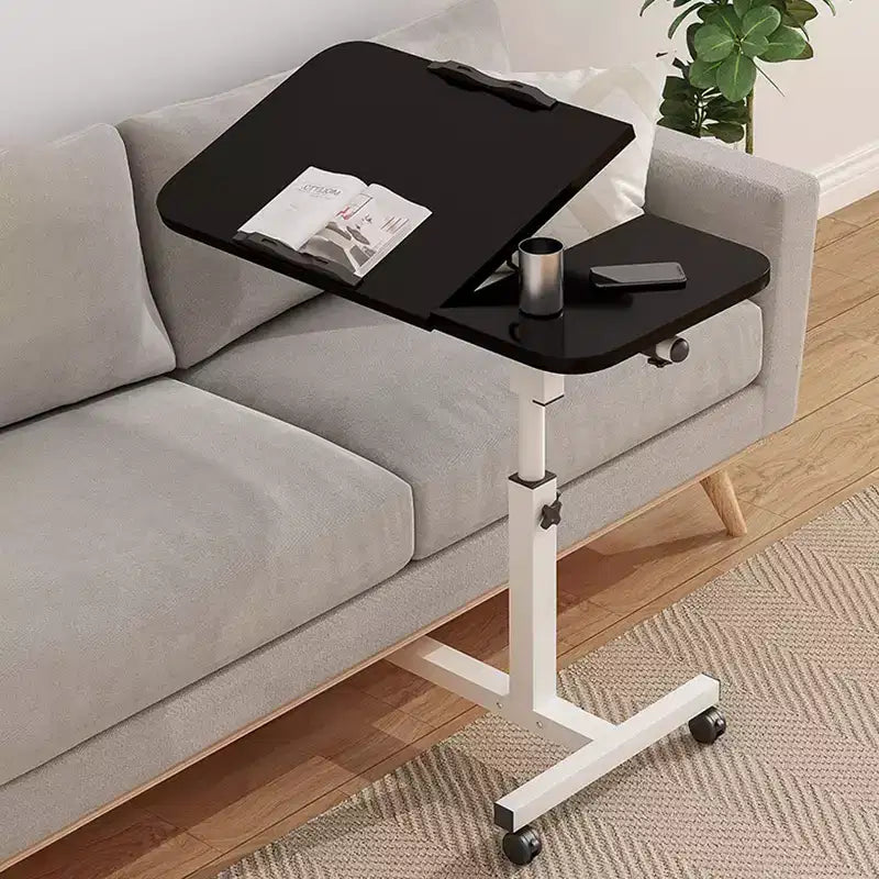 Escritorio rodante ajustable sobre la cama, blanco/negro - Usuario único