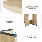 Mesa de comedor redonda de 47", negro / natural / nogal, 4 a 6 plazas