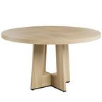Mesa de comedor redonda de 47", negro / natural / nogal, 4 a 6 plazas