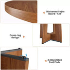 Mesa de comedor redonda de 47", negro / natural / nogal, 4 a 6 plazas