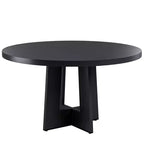 Mesa de comedor redonda de 47", negro / natural / nogal, 4 a 6 plazas