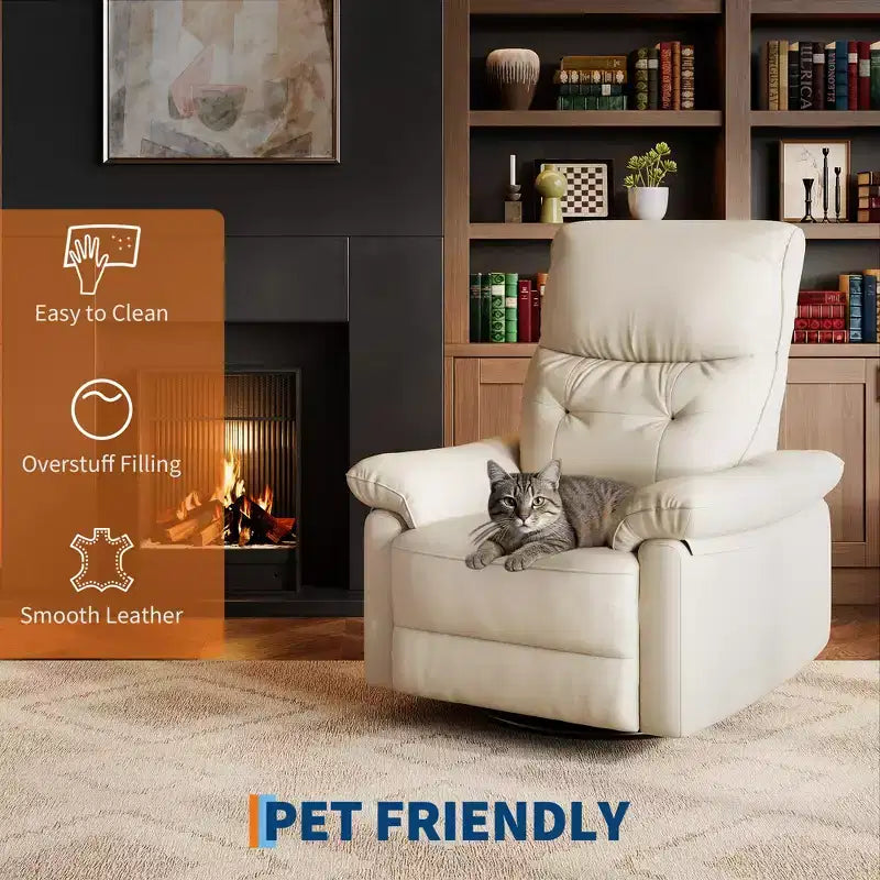 Sillón reclinable giratorio mecedor de tela gris, deslizador de 270°, con botones, 1 persona