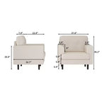 Sillón tapizado de lino verde/blanco, asiento individual, para sala de estar y dormitorio