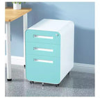 Archivador rodante de 3 cajones con cerradura – Negro/Azul/Naranja/Blanco, debajo del escritorio, 1 usuario