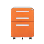 Archivador rodante de 3 cajones con cerradura – Negro/Azul/Naranja/Blanco, debajo del escritorio, 1 usuario