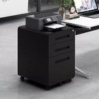 Archivador rodante de 3 cajones con cerradura – Negro/Azul/Naranja/Blanco, debajo del escritorio, 1 usuario