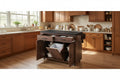 HomyCasa Kitchen Island Cart with Tilt-Out Trash Storage and Rolling Wheels, Walnut