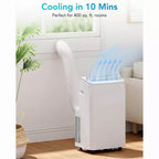 12000 BTU Portable AC - Cooling, Dehumidifier, Fan & Sleep Mode for 400 Sq Ft with Air Purification Filter, One-year Warranty