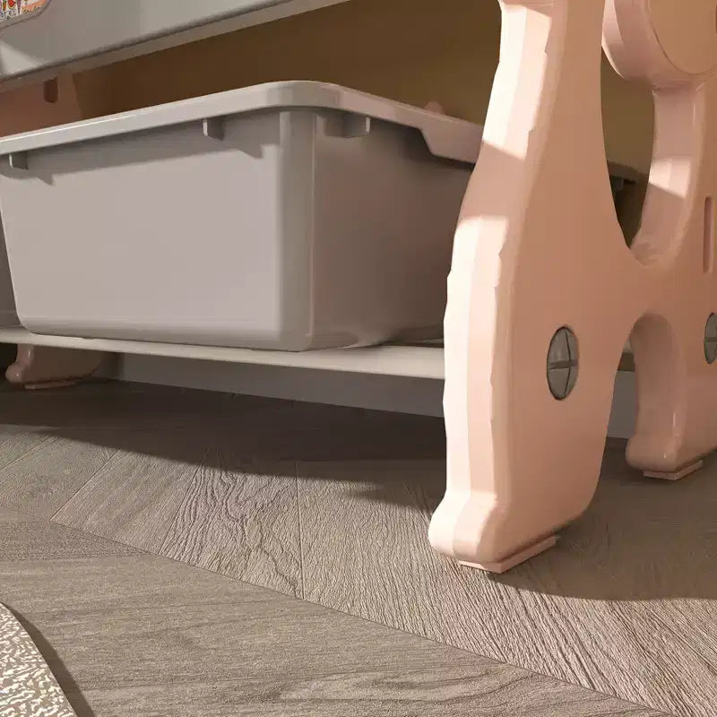 Organizador de almacenamiento rosa de 2 niveles para niños con 12 cubos, para 1+ niño