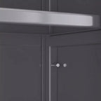 Estantería de almacenamiento de cocina multi-nivel gris con puertas y ruedas