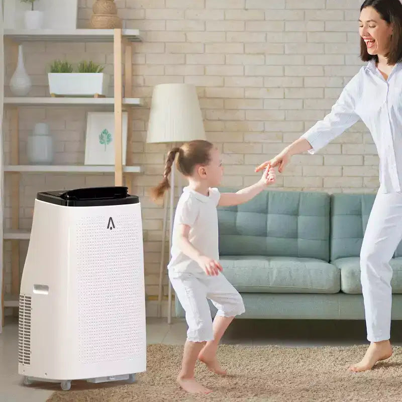 15K BTU Portable AC for Large Rooms up to 850 Sq Ft, 3-in-1 Cooling Fan Dehumidifier with Remote, Auto Swing, Drainage-Free Design