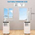 Climatiseur portable 3-en-1 GustoWave 8 000 BTU – Refroidit jusqu'à 42 m², silencieux <42 dB avec minuterie 24h et télécommande, sur pied