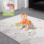 Parque plegable para bebés Nube / Montaña con alfombra – 150×180 cm, 1 niño