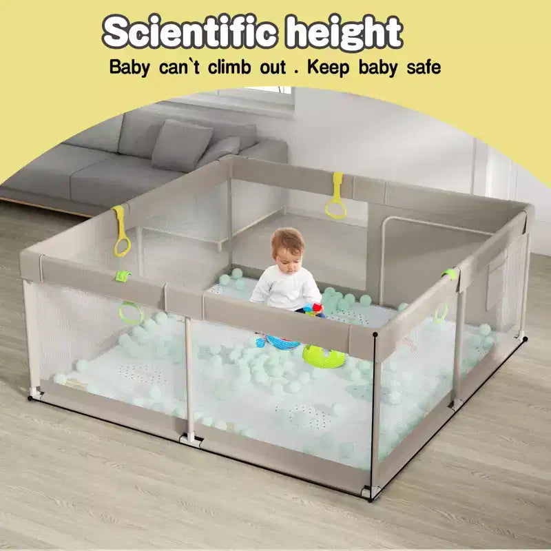 Parque plegable para bebés Nube / Montaña con alfombra – 150×180 cm, 1 niño