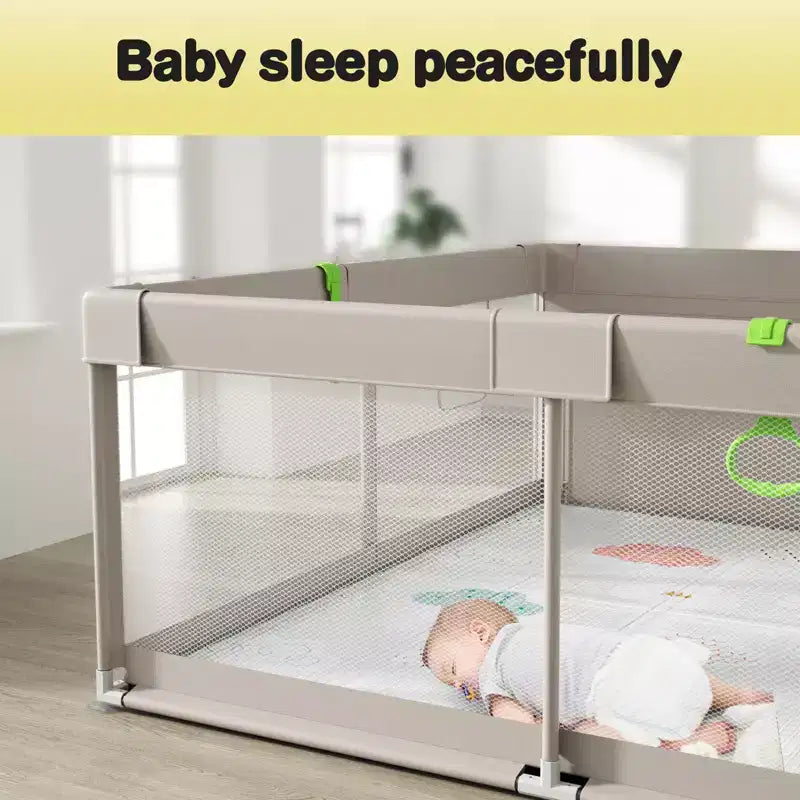 Parque plegable para bebés Nube / Montaña con alfombra – 150×180 cm, 1 niño
