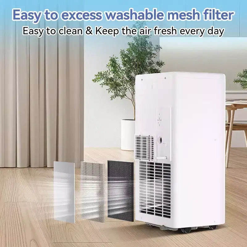 10,000 BTU 3-in-1 Portable Air Conditioner - Cools Up to 560 Sq.Ft, LED Display, Remote Control & Window Venting Kit Included