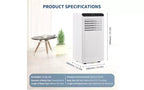 Climatiseur portable GustoWave 10000 BTU 3-en-1 Refroidissement Déshumidificateur Télécommande Silencieux Panneau noir Chambre Bureau Appartement