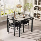 Juego de comedor rectangular retro negro/gris, 2 o 4 asientos
