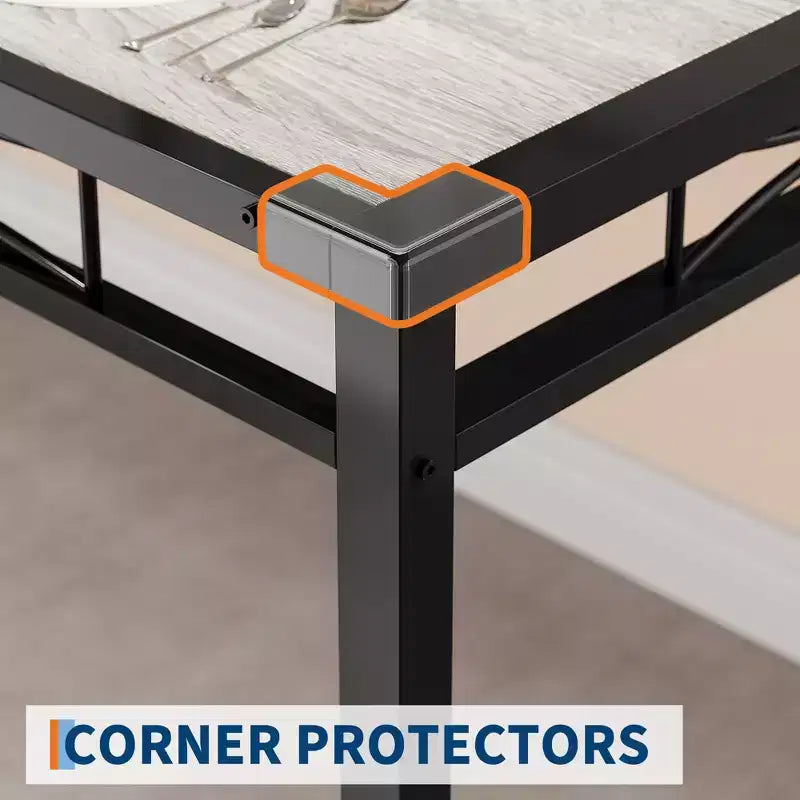 Juego de comedor rectangular retro negro/gris, 2 o 4 asientos