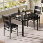 Juego de comedor rectangular retro negro/gris, 2 o 4 asientos