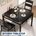 Juego de comedor rectangular retro negro/gris, 2 o 4 asientos