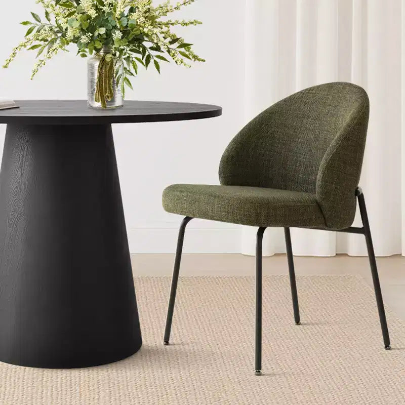 Juego de comedor redondo de pedestal de 5 piezas, sillas tapizadas, capacidad para 2 – Beige/Azul/Verde