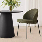 Juego de comedor redondo de pedestal de 5 piezas, sillas tapizadas, capacidad para 2 – Beige/Azul/Verde
