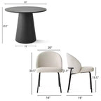 Juego de comedor redondo de pedestal de 5 piezas, sillas tapizadas, capacidad para 2 – Beige/Azul/Verde