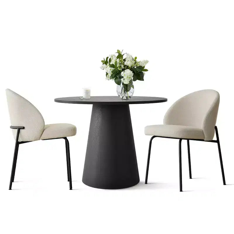 Juego de comedor redondo de pedestal de 5 piezas, sillas tapizadas, capacidad para 2 – Beige/Azul/Verde