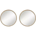 Uttermost Greta Faux Wood 34 Round Wall Mirrors Set of 2