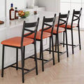 Coolmee Counter Height Bar Stools, Upholstered Bar Chairs with Back, Modern Counter Height Bar Stools for Kitchen Island, Dining Room Bar