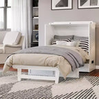 Arcón Cama Murphy con colchón, Twin XL, azul/blanco, 1 persona