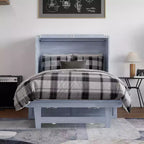 Arcón Cama Murphy con colchón, Twin XL, azul/blanco, 1 persona
