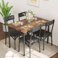Dining Table Set for 4 for Small Spaces, Kitchen Table with 4 Upholstered Chairs, Modern Wood & Metal Frame for Apartment, Dining Room