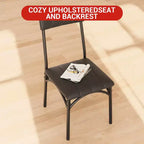 Juego de mesa de comedor para 4 personas para espacios pequeños, mesa de cocina con 4 sillas tapizadas, estructura moderna de madera y metal para apartamentos, comedor