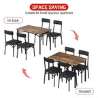 Juego de mesa de comedor para 4 personas para espacios pequeños, mesa de cocina con 4 sillas tapizadas, estructura moderna de madera y metal para apartamentos, comedor