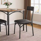Juego de mesa de comedor para 4 personas para espacios pequeños, mesa de cocina con 4 sillas tapizadas, estructura moderna de madera y metal para apartamentos, comedor