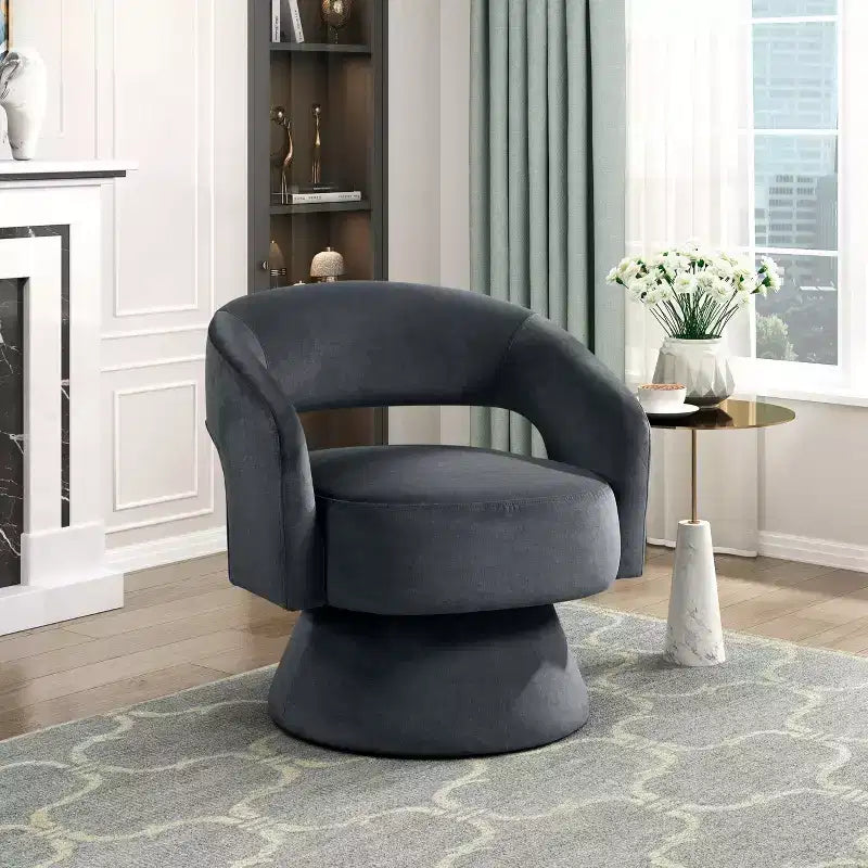 Sillón Acento Giratorio de Terciopelo, 1 Plaza